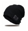 JNINTH Winter Beanie Hats Knitting Thick Slouchy Skull Cap For Men Women - Black - CM188X76URW