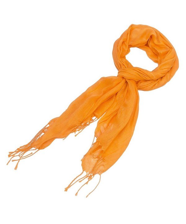 Purple Box Jewelry Solid Color Soft Weave Scarf - Orange - C911JJWGJJN