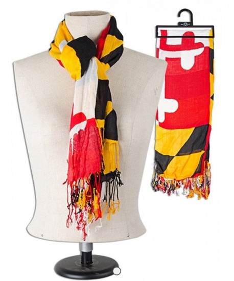 Scarf / Viscose Silk-Like Maryland Flag Original All Weather Womens Scarf - C312I268XUT