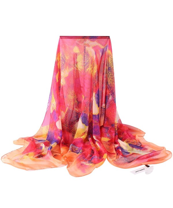 ZORJAR Pointed Twill Chiffon Sarong Wrap Beach Cover Up Large Oversize scarf 78x57 Inches - 21 - CE12H1BRZSH