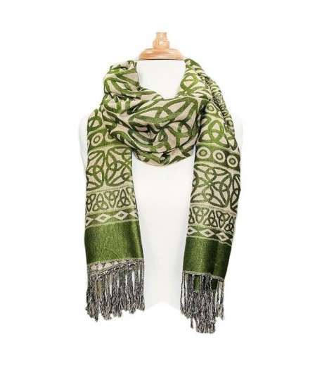 Ladies Celtic Heritage Scarf- Ancient Celtic Style Design- Moss Green - C812G20EXAF