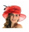 Lady Church Derby Kentucky Formal Event Plume Organza Hat Sm055 (red) - C611MGQQO0N