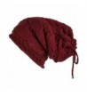 Lilax Cable Knit Slouchy Chunky Oversized Soft Warm Winter Beanie Hat - Burgundy - CZ186Y5HE6N
