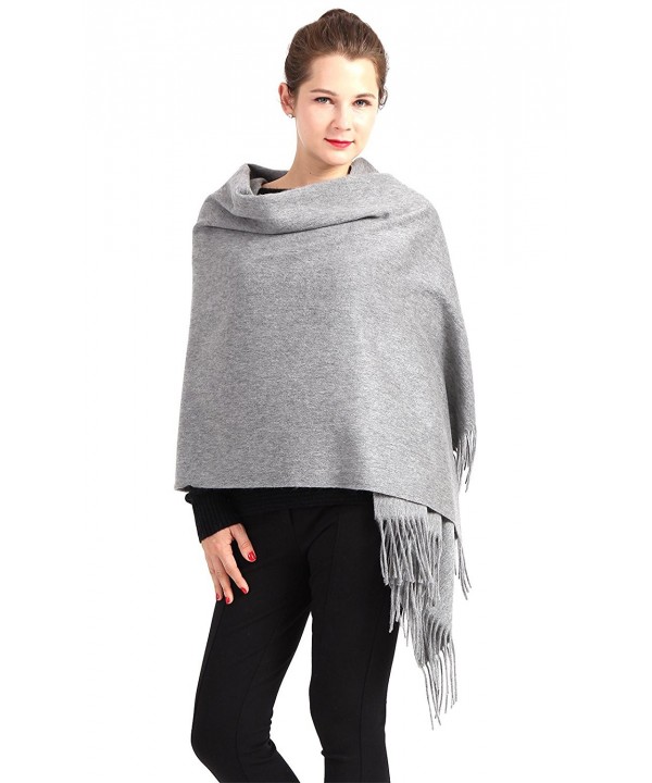 Women Soft Cashmere Wool Wraps Shawls Stole Scarf - Large Size 78"x 28" - Gray - C6188M2LU0T