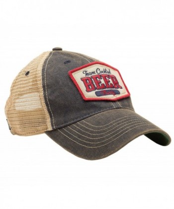 TEAM COCKTAIL Beer Thirty Mesh Trucker Hat - Navy Hat (Red w/Navy) - CT11MX8M5QV