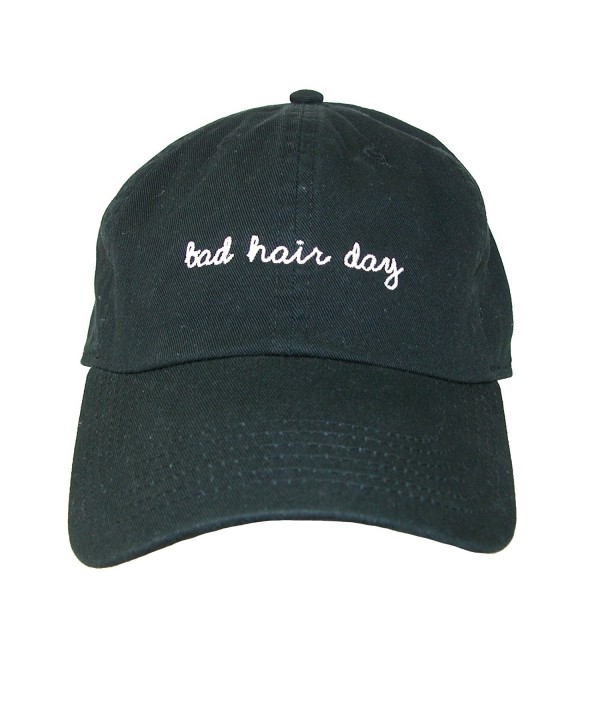 David & Young Bad Hair Day Embroidered Cotton Baseball Cap - Black - CO17Z5CCYD7