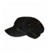 Newsboy Cap / Black w/ Sequin Floral Patterns - CK1137AO8D1