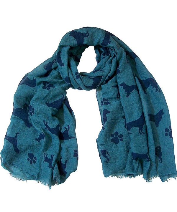 Dogs Print Cotton Scarf CSJ-L-52 - Teal - C81250ZY5JN