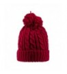 Heat Logic Womens Beanie (Wine Cable Knit With Cozy Lining and Pom) - CX183IZEHRW