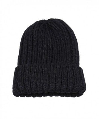 TINTAO Winter Thick Knitted Beanie Hat Soft Warm Twist Cap B-26 - Black - CA186SW4YA0