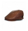 lethmik Leather newsboy Cap Vintage Flat Cap Irish Hats Stylish IVY Driving Hat - Brown - CH120SKIIV1