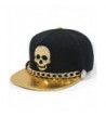 Hip-hop Hat Metal Skull Studded Snapback with Chain (6colors-adjustable) - Black 018 - CW121TOUT2L