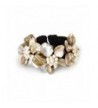 Floral Shell studded Cuff Bracelet - C7189NZWCCN