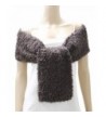 Womens Brown Curly Plush Weight - Dark Brown Curly Wool Like Stole - CU126TZ5PGP