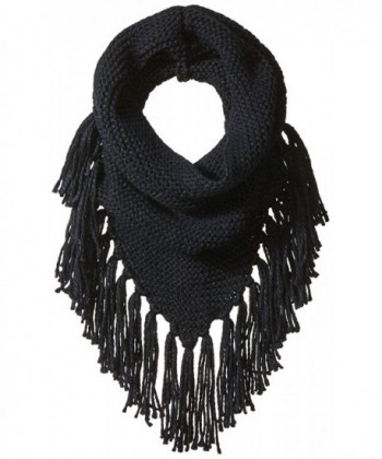 Steve Madden Women's Triangle Snood W Fringe - Black - C0182W7NNG6