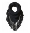 Steve Madden Women's Triangle Snood W Fringe - Black - C0182W7NNG6