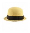 Men's Summer 1800s Derby Bowler Round Top Bob Dome Fedora Hat - Natural - CC12ER12HG9