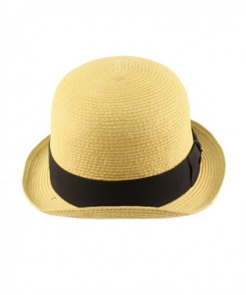 Summer Bowler Fedora Hat Natural in Men's Fedoras