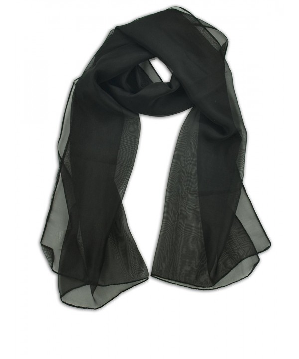 Oblong Chiffon Scarf Black C711H6JJ3JJ