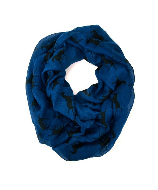 Horse Animal Print Soft Infinity Loop Scarf - Dark turquoise - C91275SGWCL