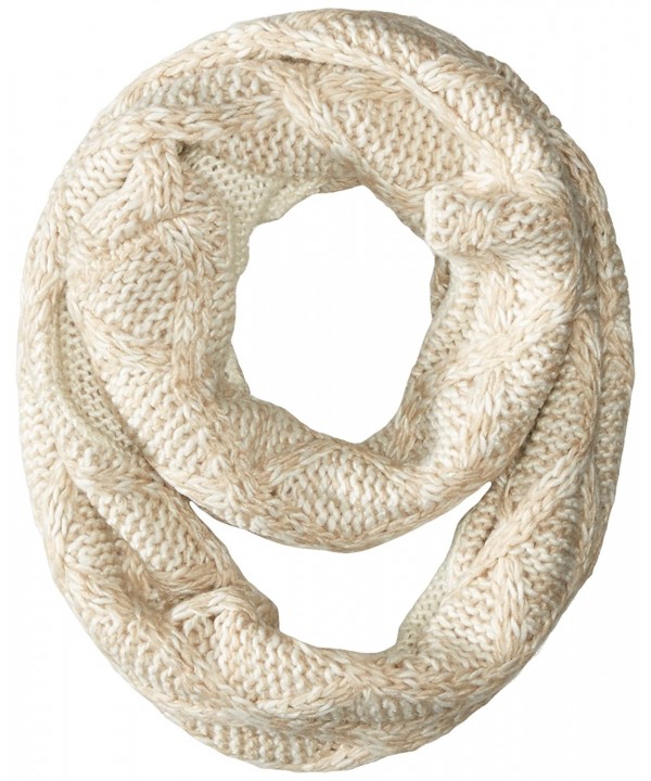 Muk Luks Women's Textured Diamond Eternity Scarf - Vanilla - C6125UF0C1X