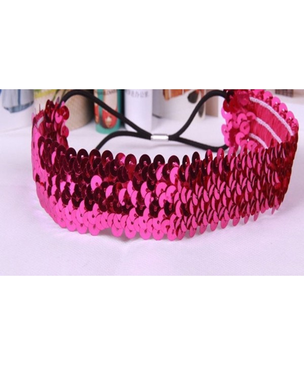 Shimmer Anne Shine Sequin Headbands (Hot Pink and Black) - CU17Z2GZCHK