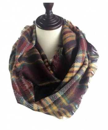 HONEYJOY Lady Comfort Warm Fashion Lovely Chunky Tartan Plaid Blanket Scarf Wrap - 9 - CO12N8ZTNU9