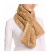 Sakkas Kiy Loophole Faux Fur Long Soft Warm Comfortable Textured Bow Scarf - Khaki - CO12LN79P4H