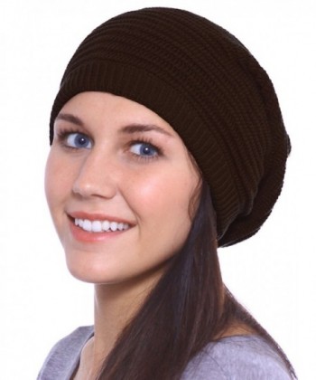 Simplicity Winter Slouchy Beanie Ribbed_Brown in Men's Skullies & Beanies