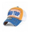 ililily Road Trip Vintage Distressed Snapback Trucker Hat Baseball Cap - Yellow - CX12KINE1P5