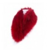 LETHMIK Women's Faux Fur Collar Fluffy Winter Scarf Neck Wrap for Winter Coat - Red - CM12N4A31P1