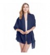 Bienvenu Lightweight Long Scarf in Solid Color Sheer Shawl Wraps for Women - Navy - CU18285GM93