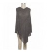 Capelli New York Popcorn Stitch Acrylic Poncho with Metallic Fringe - Grey - CG124LVB82T