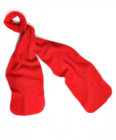 Solid Color 100% Polyester Fleece Unisex Winter Scarf - Red - CU11BBEL983