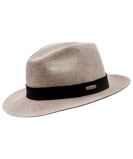 Sterkowski Fedora 'Corleone' Summer Linen Sewn Hat - Beige - CS125K362O1