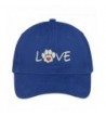 Trendy Apparel Shop Paw Print Heart Love Embroidered Low Profile Soft Cotton Brushed Cap - Royal - CZ12O6THS14