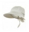 Ladies White Wide Brim Cotton Garden Beach Hat w/ Tie Back - CG11RBPZ10N