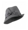 Wool Felt Fedora with Big Bow - Grey - CO11GZAJH8B