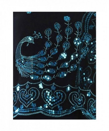 Leslie Li Women's Sequins Sheer Scarf Wrap Shawl Prom Wedding Formal Evening Black/Teal 001 - CJ12NH6Z9N8