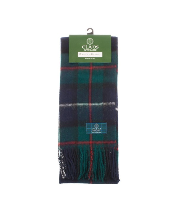 Clans Of Scotland Pure New Wool Scottish Tartan Scarf Robertson Hunting (One Size) - CN125826TXD