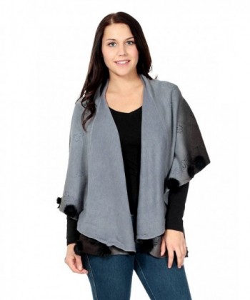 Simplicity Women's Soft Pashmina Shawl Wrap Stole for Cold Weather Season - 3395_Black Grey - CR11NSMSS9J