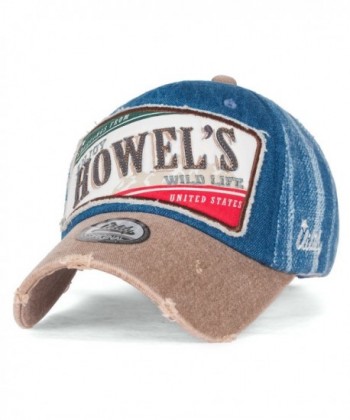 ililily Howel's Distressed Vintage Washed Cotton Denim Baseball Cap Trucker Hat - Middle Blue - CM17YIOIG0Q