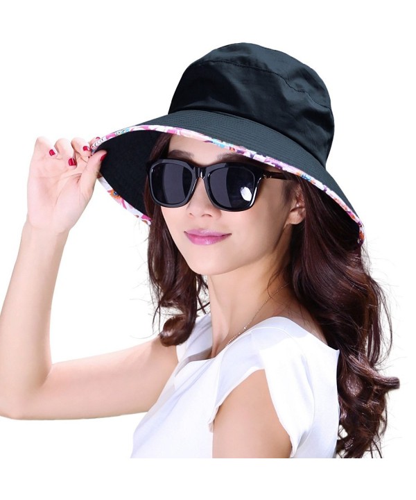 Siggi Bucket Cord Sun Summer Beach Hat Wide Brim for Women Foldable UPF 50+ - 69026_navy_b - CV12D6RDFQV