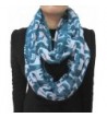 Lina & Lily Cute Cat Kitten Print Infinity Loop Scarf for Women - Cerulean+White - C011V9E7HJZ