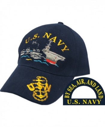Eagle Emblems Men's US Navy Ship Fleet Embroidered Ball Cap - black - C011SRQ6MNP