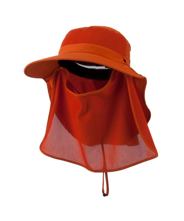 UV 50+ Talson Large Bill Flap Hat with Detachable Inner Flap - Orange - CI11FITPMDZ