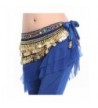 MUNAFIE Belly Dance Coins Belt Hip Skirt Scarf with Gold Coins - Navy Blue - C5184DQKLWL