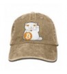 Men Women Bitcoin Cat Denim Jeanet Baseball Hat Adjustable Trucker Cap - Natural - C9187ZAKKZ9