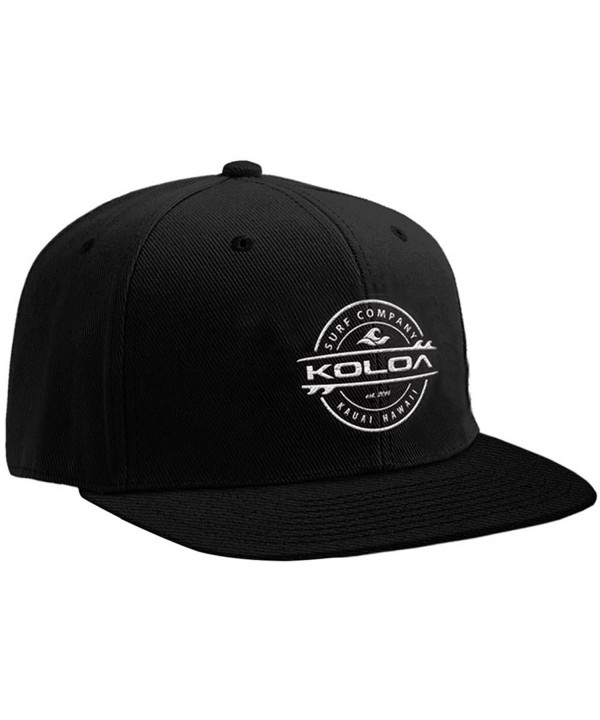 Koloa Surf Premium Embroidered Thruster Logo Snap-Back Hat - Black With White Embroidered Logo - C512L6A4HHF