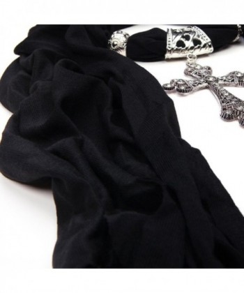 Elegant Cross Pendant Jewelry Necklace in Fashion Scarves
